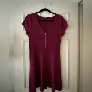 Express Red Dress.  Zipper front.  Size Medium